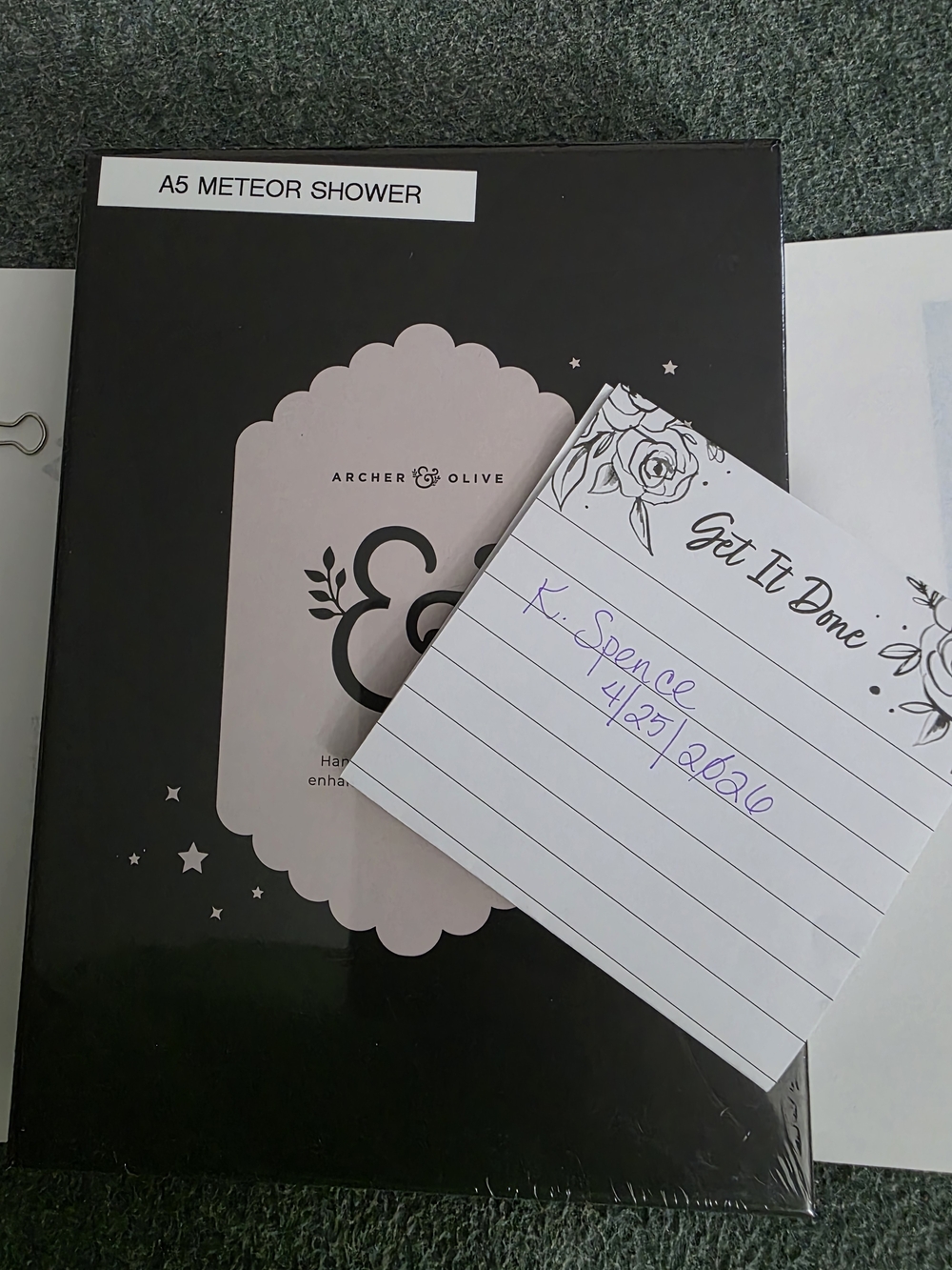 Archer & Olive A5 Meteor Shower Notebook - Teal